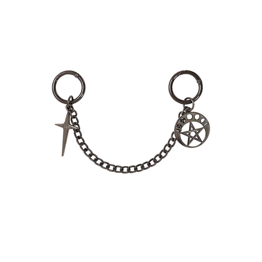 Banned - Sorcerer Pentagram & Cross Chain Sleutel/broekketting - Grijs